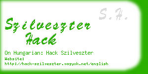 szilveszter hack business card